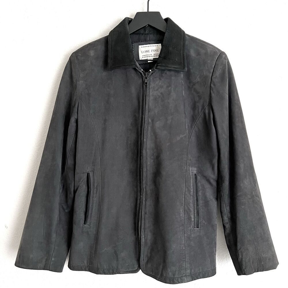 Vintage Lone Pine Women’s Suede Jacket Size M Grey